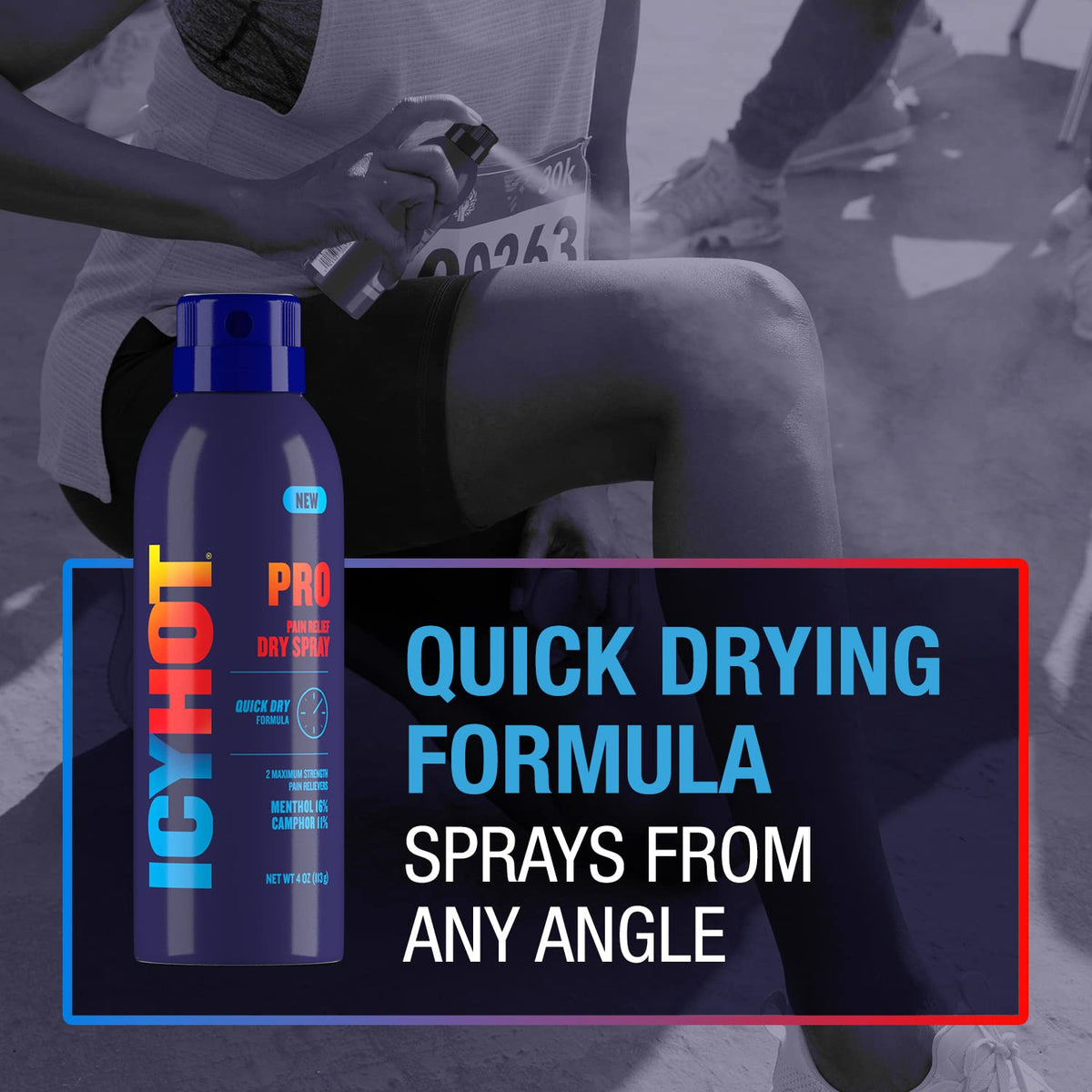 Pain Relief Dry Spray 4 oz with Menthol & Camphor Pack of 2 A4444