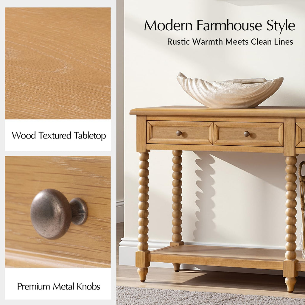 2-Drawer Oak Console Table I70560