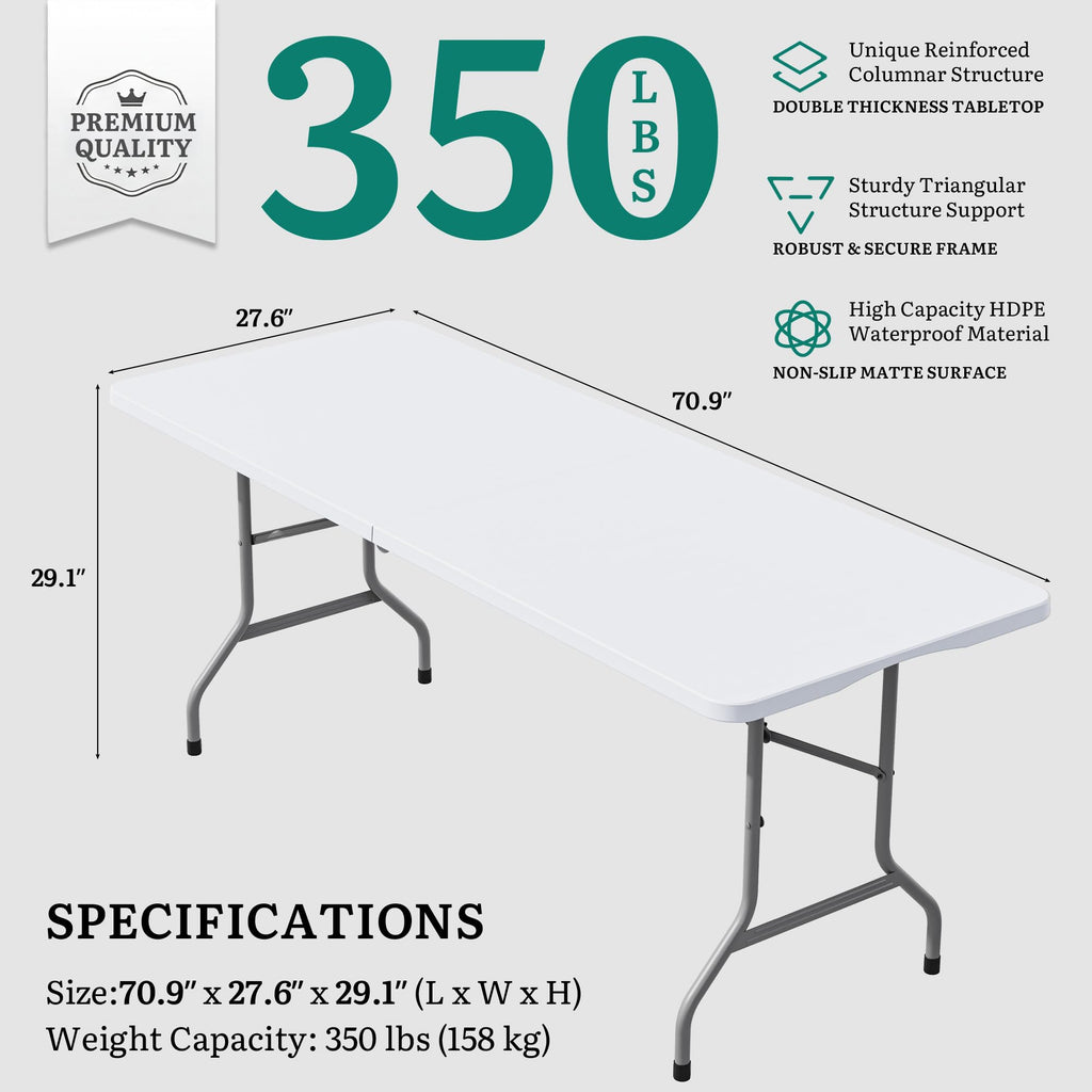 6ft Folding Table Heavy Duty D389