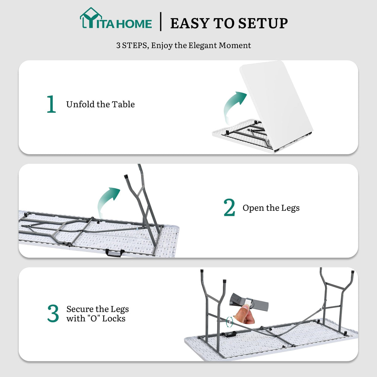 2-Pack 6ft Folding Table L15549