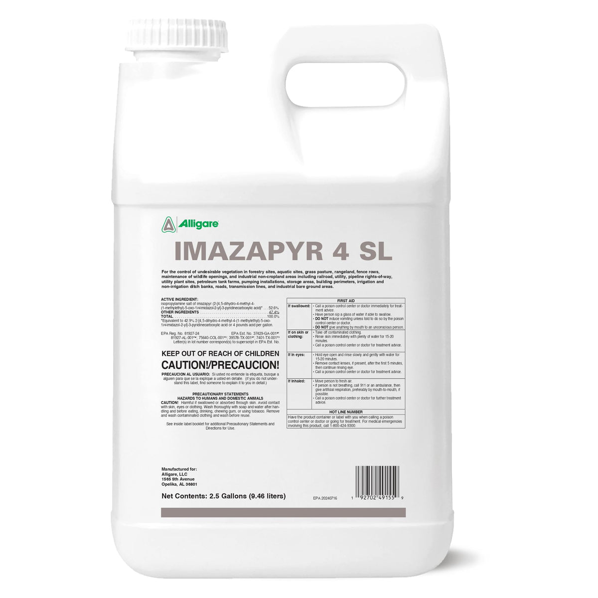Imazapyr 4 SL Herbicide 2.5 Gallon Liquid Weed Killer T469