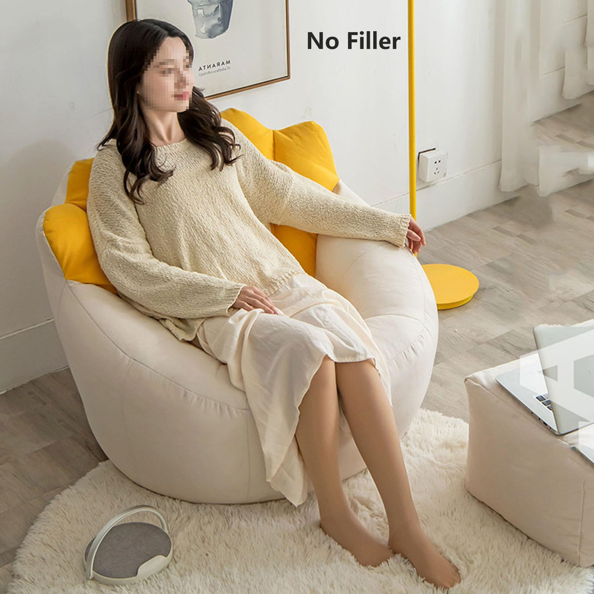 Washable Soft Linen Bean Bag Chair Cover C79762