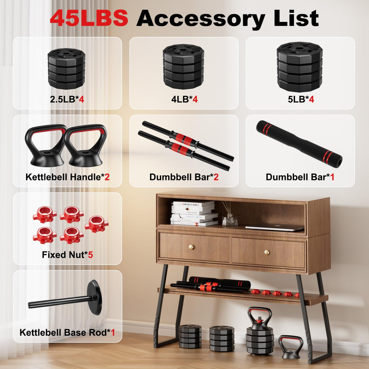Adjustable Dumbbell Set 5in1 L615