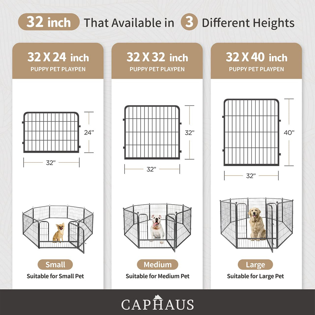 32 Inch Metal Foldable Pet Playpen with Door F909374
