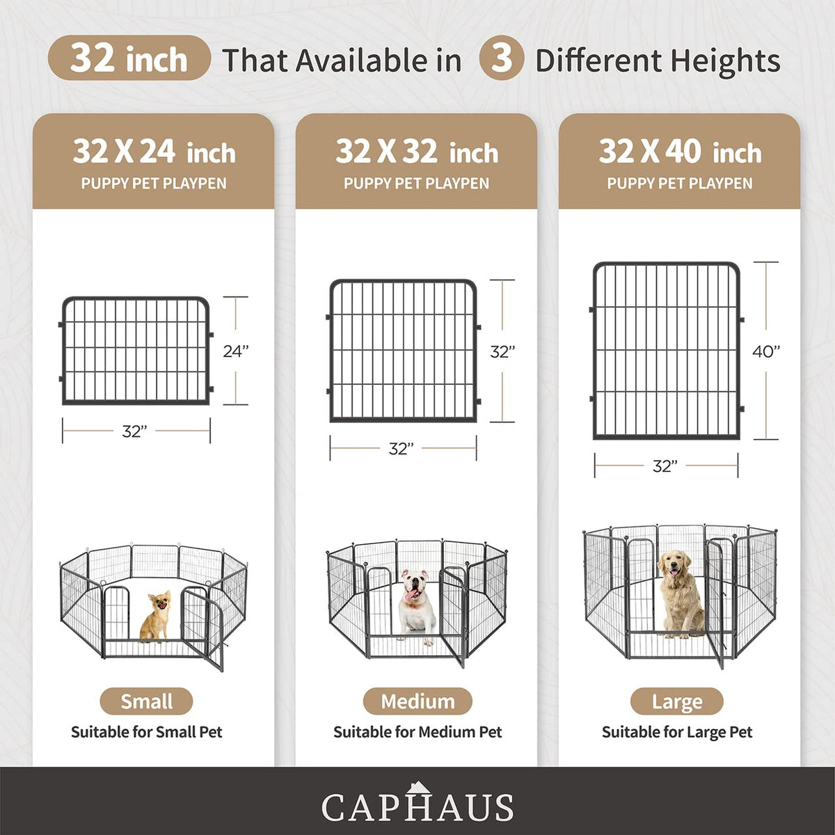32 Inch Metal Foldable Pet Playpen with Door F909374