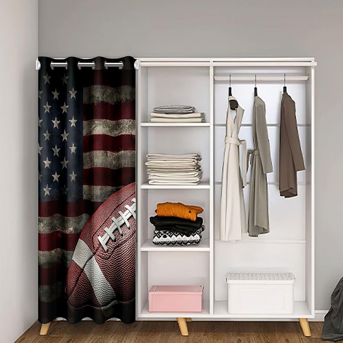 American Flag Blackout Door Curtain 34''W X 80''L X3645