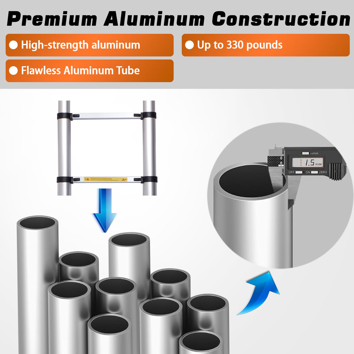 8.53 FT Aluminum Telescoping Ladder R346590