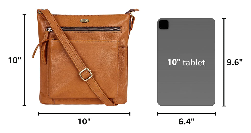 Light Brown Genuine Leather Crossbody Bag V307687