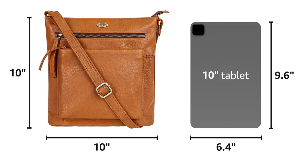 Light Brown Genuine Leather Crossbody Bag V307687