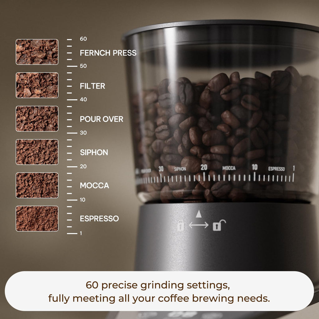 Conical Burr Coffee Grinder, 60 Settings, Black P438633