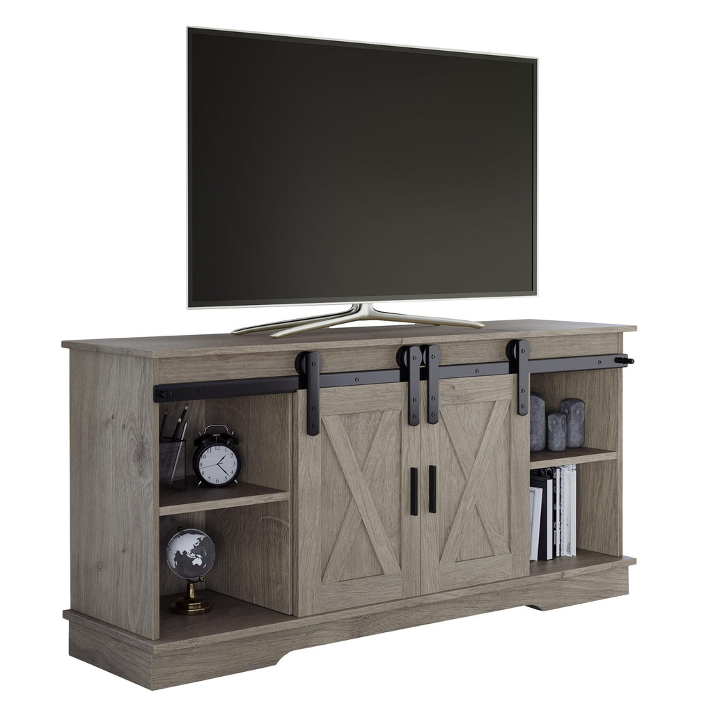 65-Inch TV Stand with Sliding Barn Doors E9299