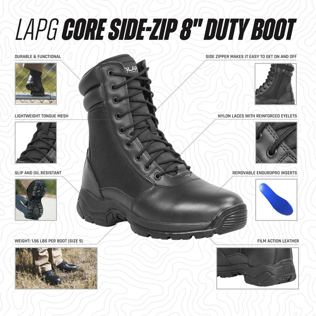 8" Side-Zip Tactical Work Boots D9348