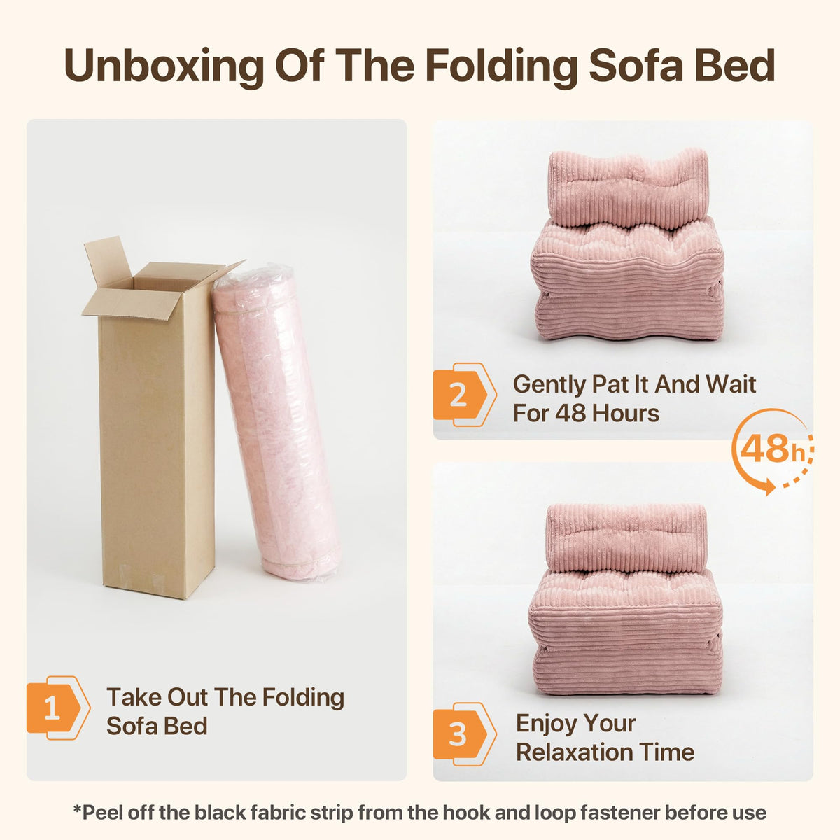 Pink Folding Sofa Bed O48991