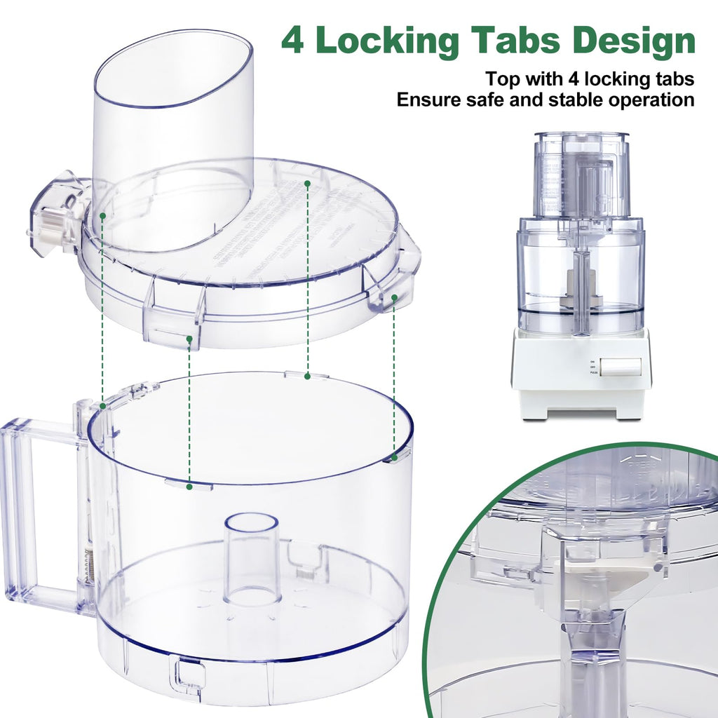 7-cup Food Processor Work Bowl with 4 Locking Tabs O6161