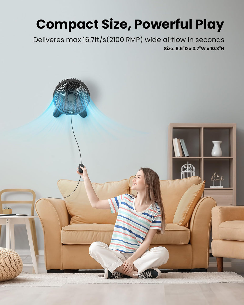 8'' Wall Mount Fan with Timer D72796