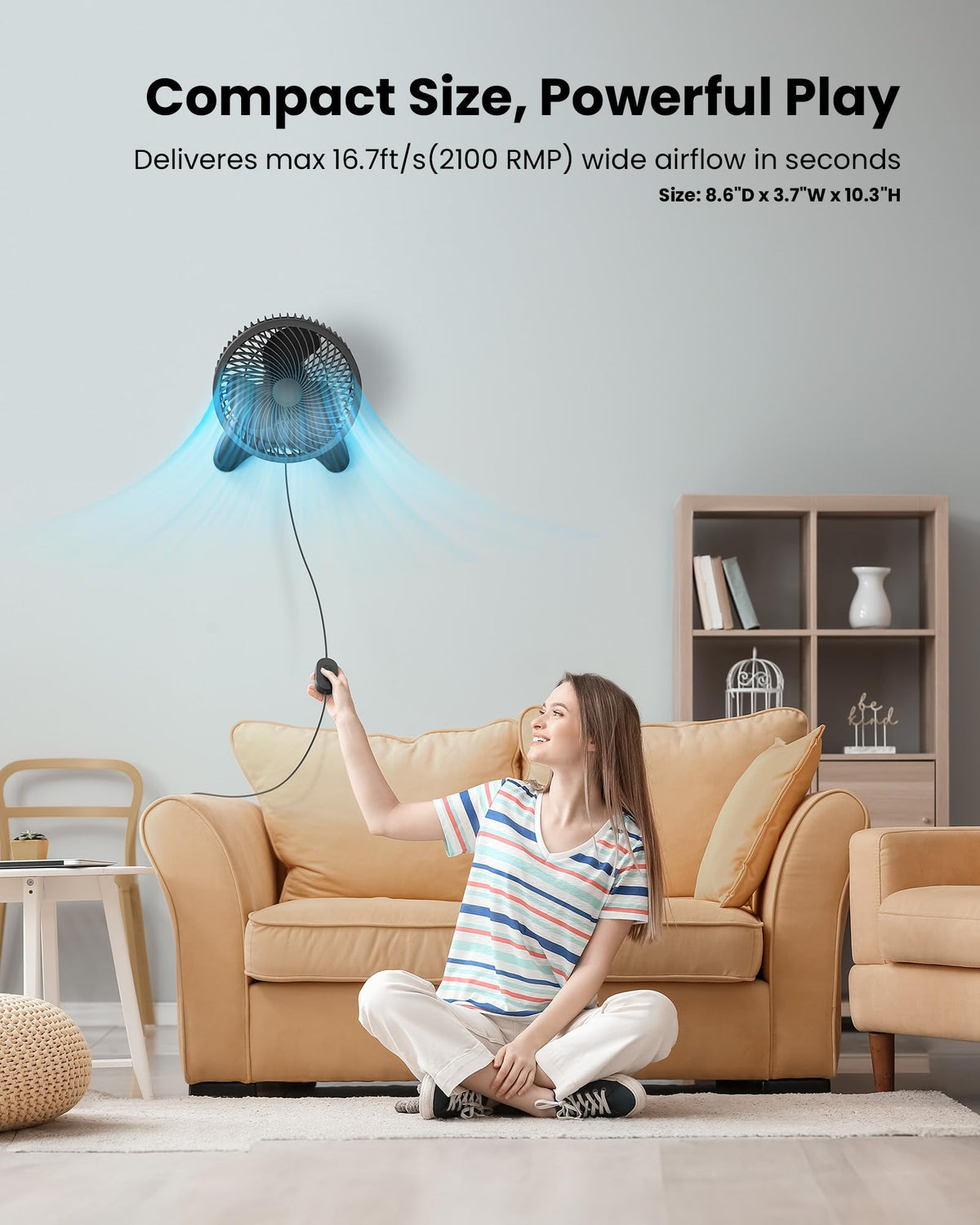 8'' Wall Mount Fan with Timer D72796