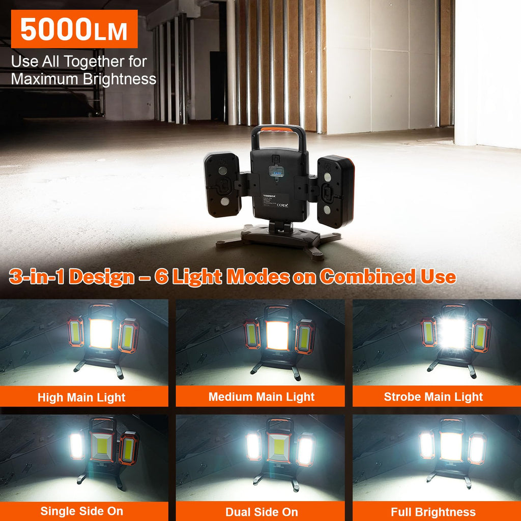 5000LM Rechargeable Magnetic Work Light D995