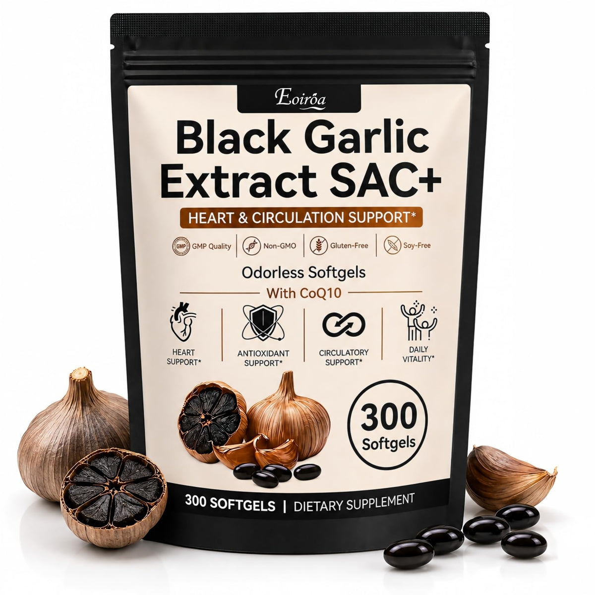 Black Garlic Extract Softgels 300 Count O653880