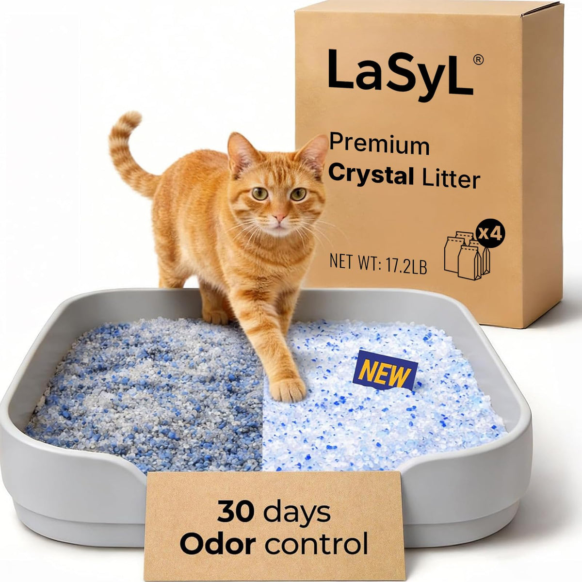 Crystal Cat Litter Silica Gel Non-Clumping Unscented 17.2 lb X87234