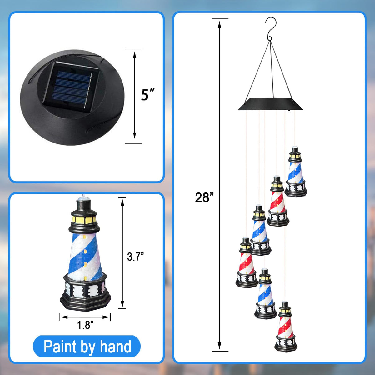 Color Changing LED Wind Chimes D7430