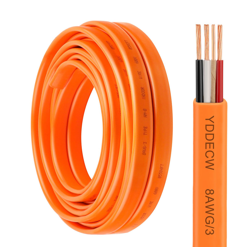 8 AWG 3 Conductor Non-Metallic Sheathed Cable 10FT Orange D547