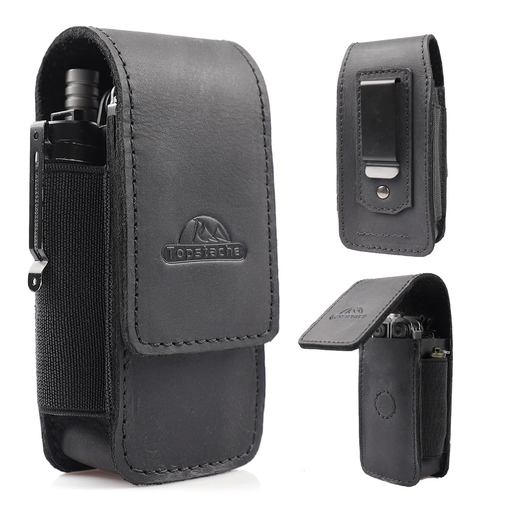 Leather Multitool Sheath with Belt Clip and Magnetic Closure V85675