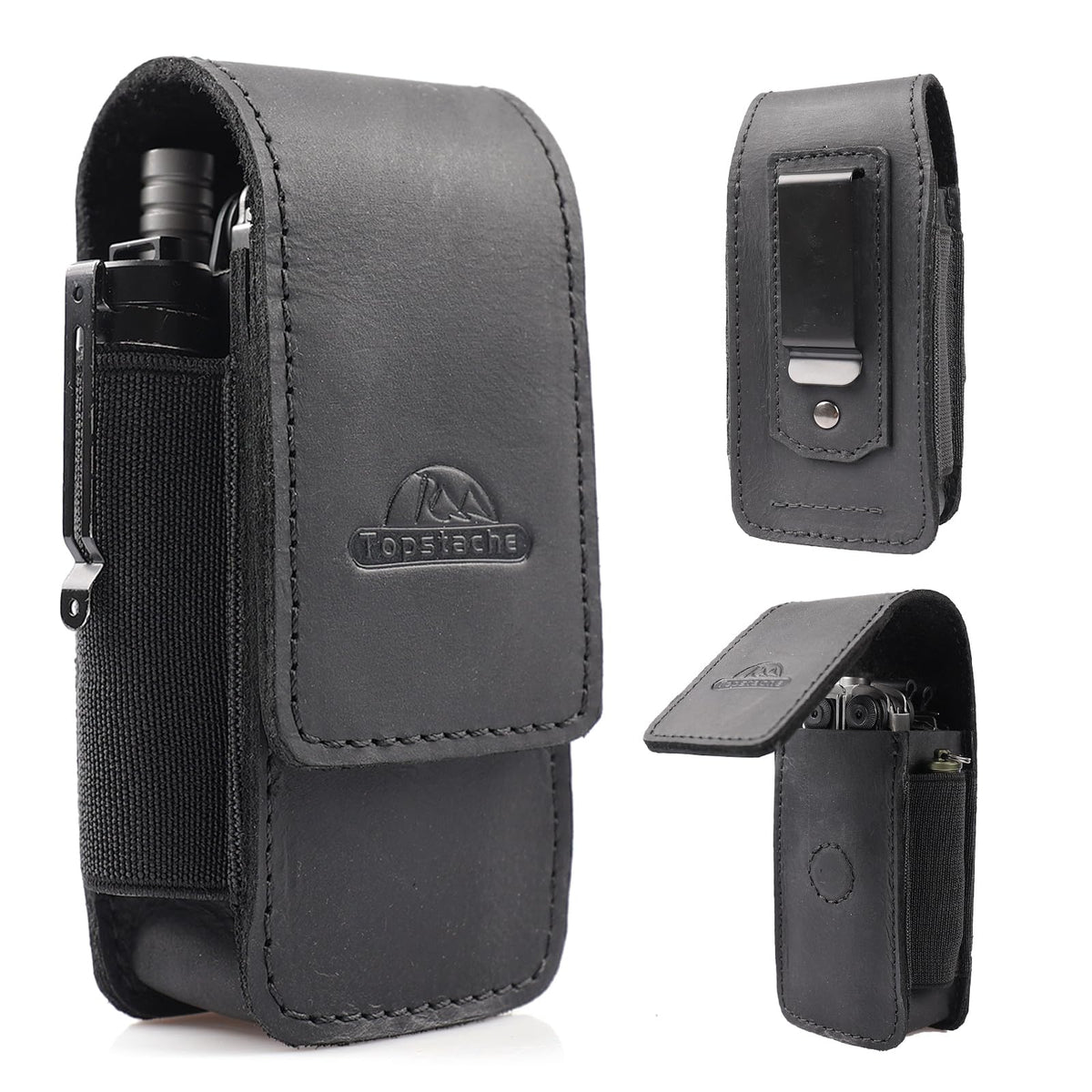 Leather Multitool Sheath with Belt Clip and Magnetic Closure V85675