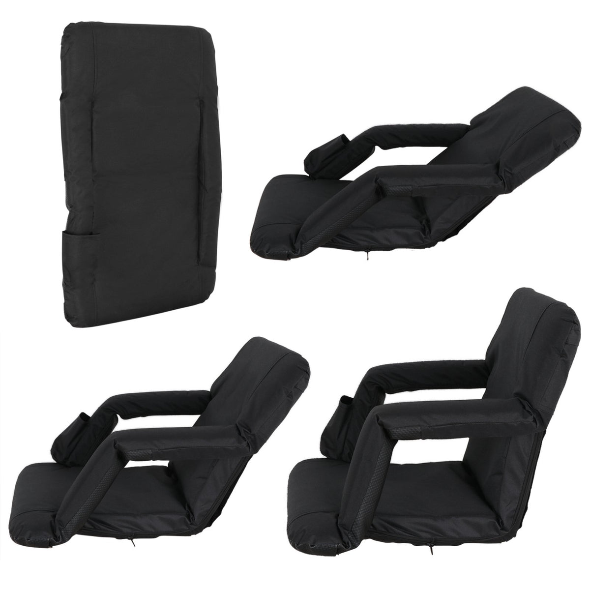 21" 25" Wide Padded Stadium Seat Chair with Back Support and Arms E1101