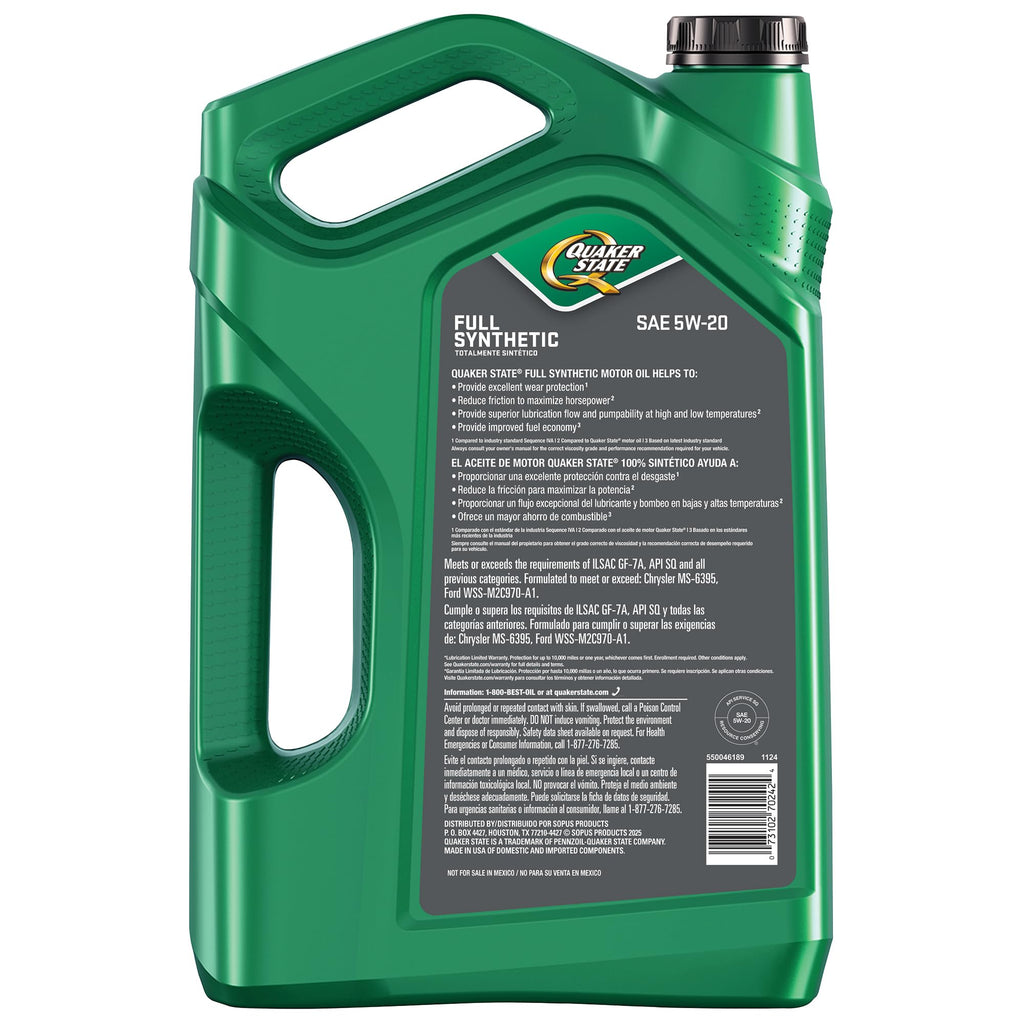 Full Synthetic 5W-20 Motor Oil, 5-Quart Y416