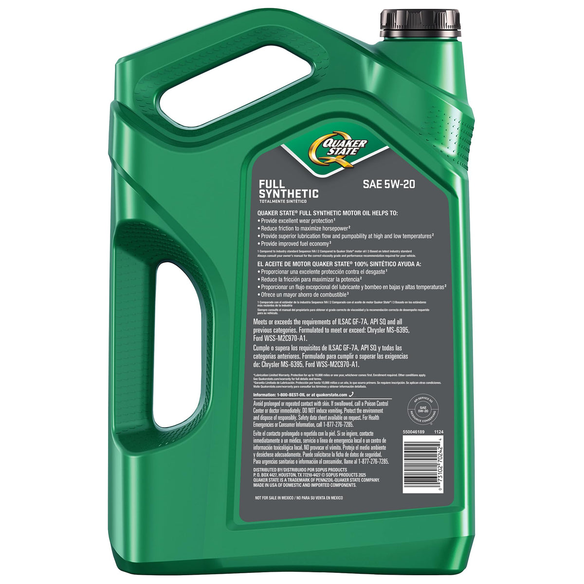 Full Synthetic 5W-20 Motor Oil, 5-Quart Y416