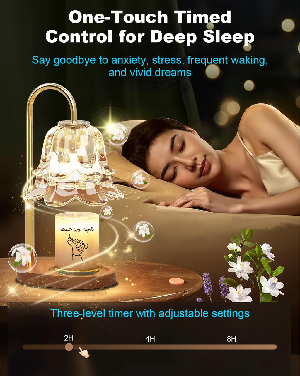 Dimmable Height Adjustable Candle Warmer Lamp with Timer J238