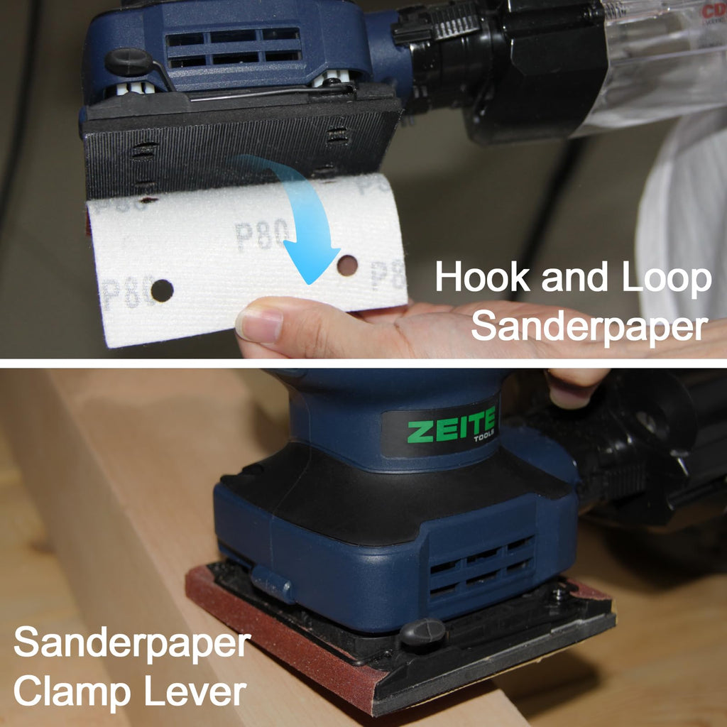 2.4 Amp 1/4 Sheet Electric Palm Sander with 12Pcs Sandpapers E152