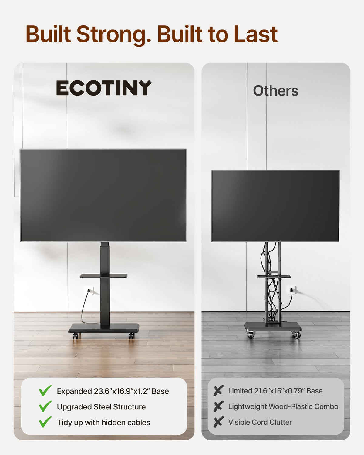 Rolling TV Stand with Power Outlet for 32-75 inch TVs G227020