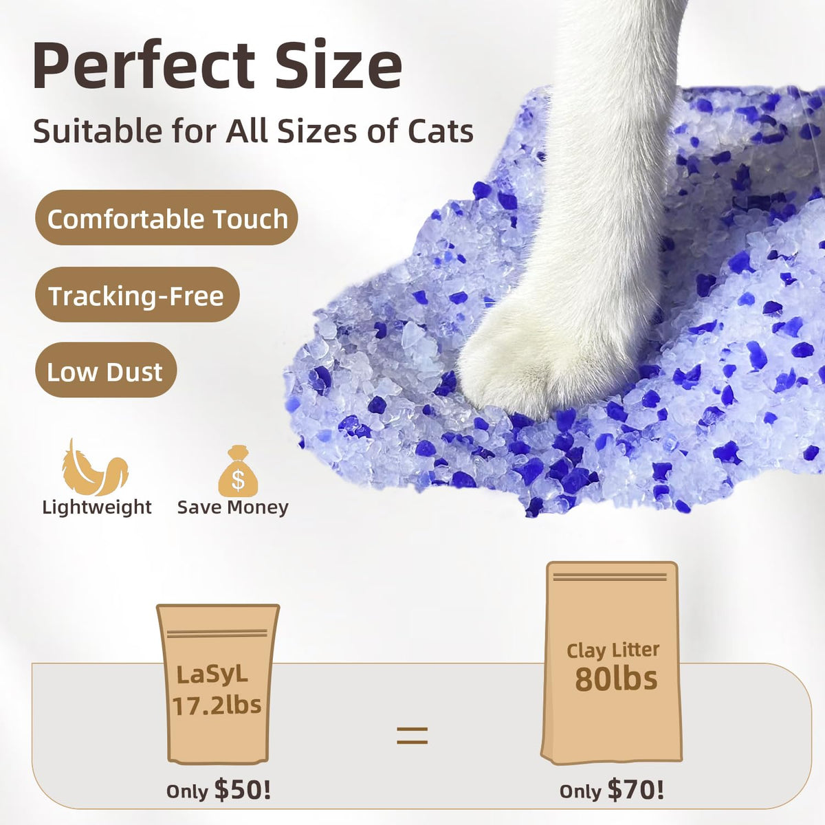 Crystal Cat Litter Silica Gel Non-Clumping Unscented 17.2 lb X87234