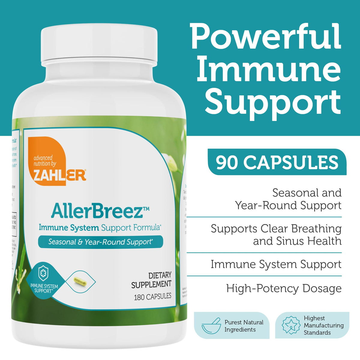 Vitamin C Quercetin MSM Stinging Nettle Immune Support Supplement 180 Capsules B75420