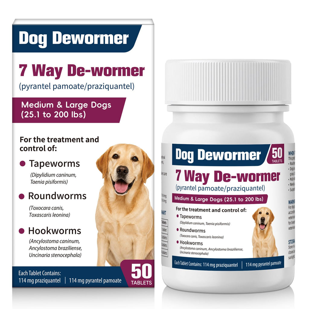 7-Way Dewormer for Large Dogs & Puppies, 50 Tablets L67241