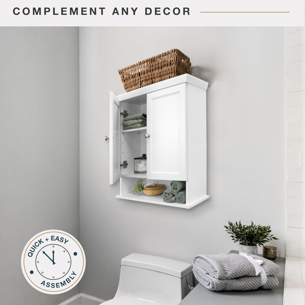 White Wall Mounted Medicine Cabinet Organizer X6553