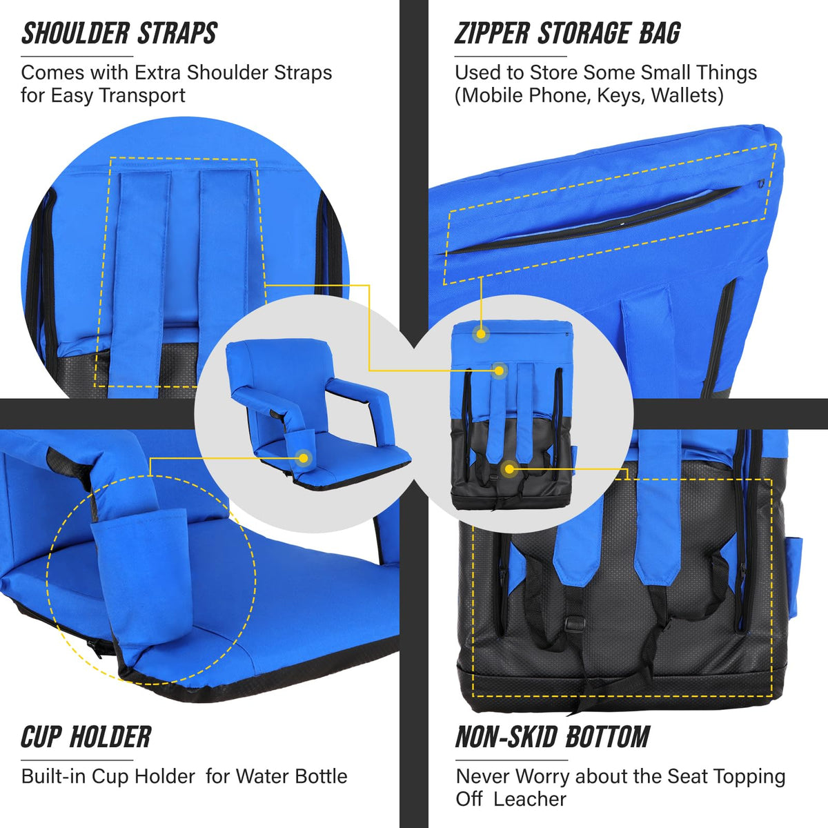 Stadium Seat with Back Support, 2 PCS D823