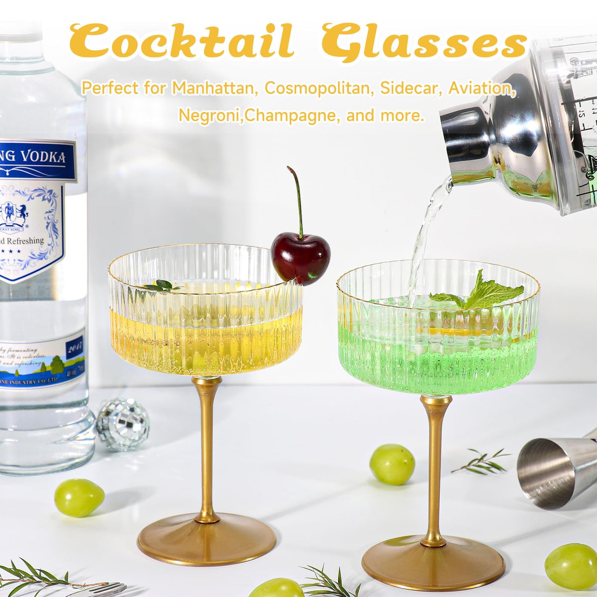 24 Pcs 9 Oz Champagne Martini Glasses Set U703303