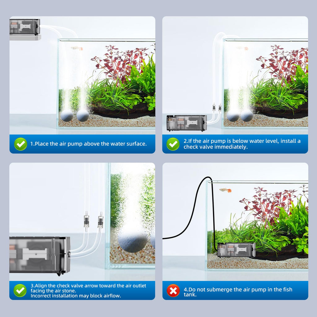 Aquarium Air Pump with Air Stone Bubbler Z11478