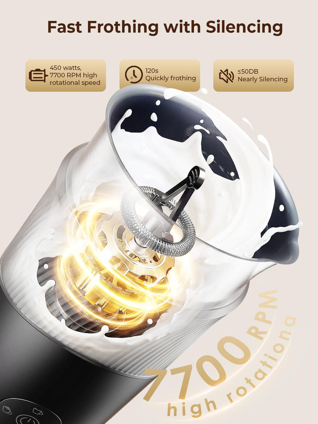 350ml Electric Milk Frother 4-in-1 Hot & Cold A2531
