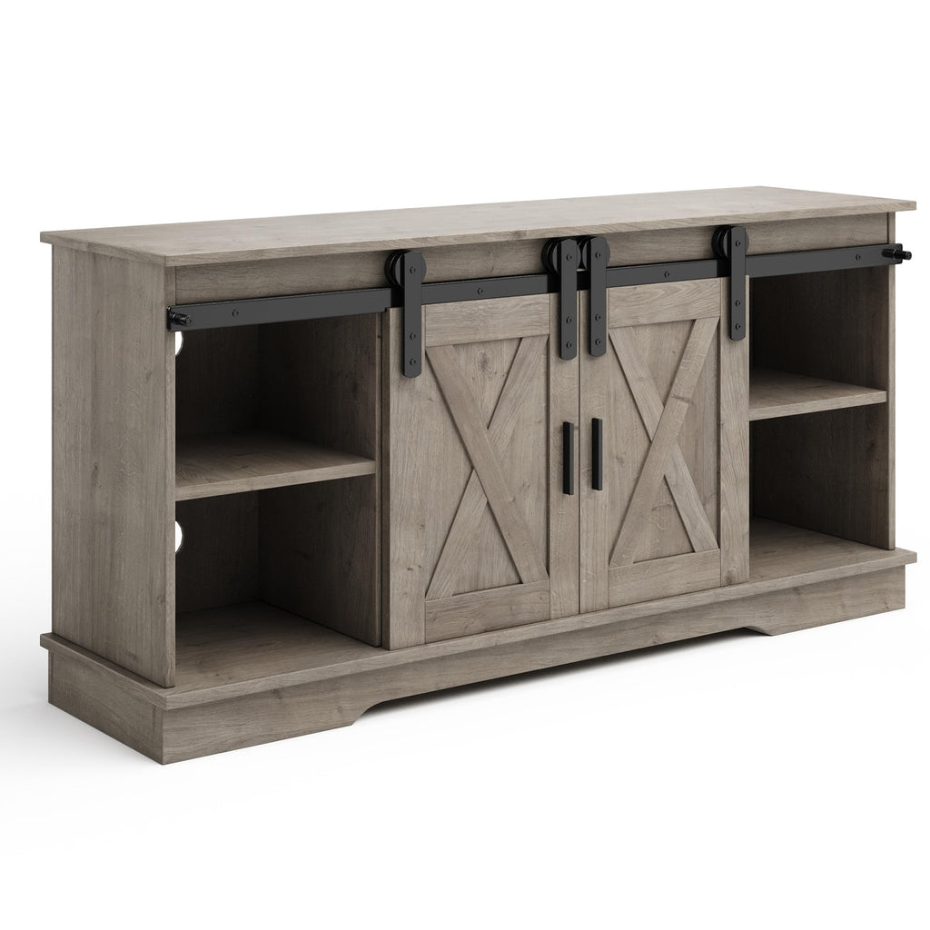 65-Inch TV Stand with Sliding Barn Doors E9299
