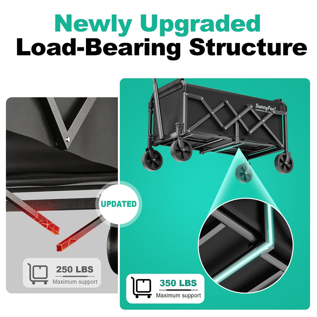 Lightweight Folding Wagon Cart, Black Z773