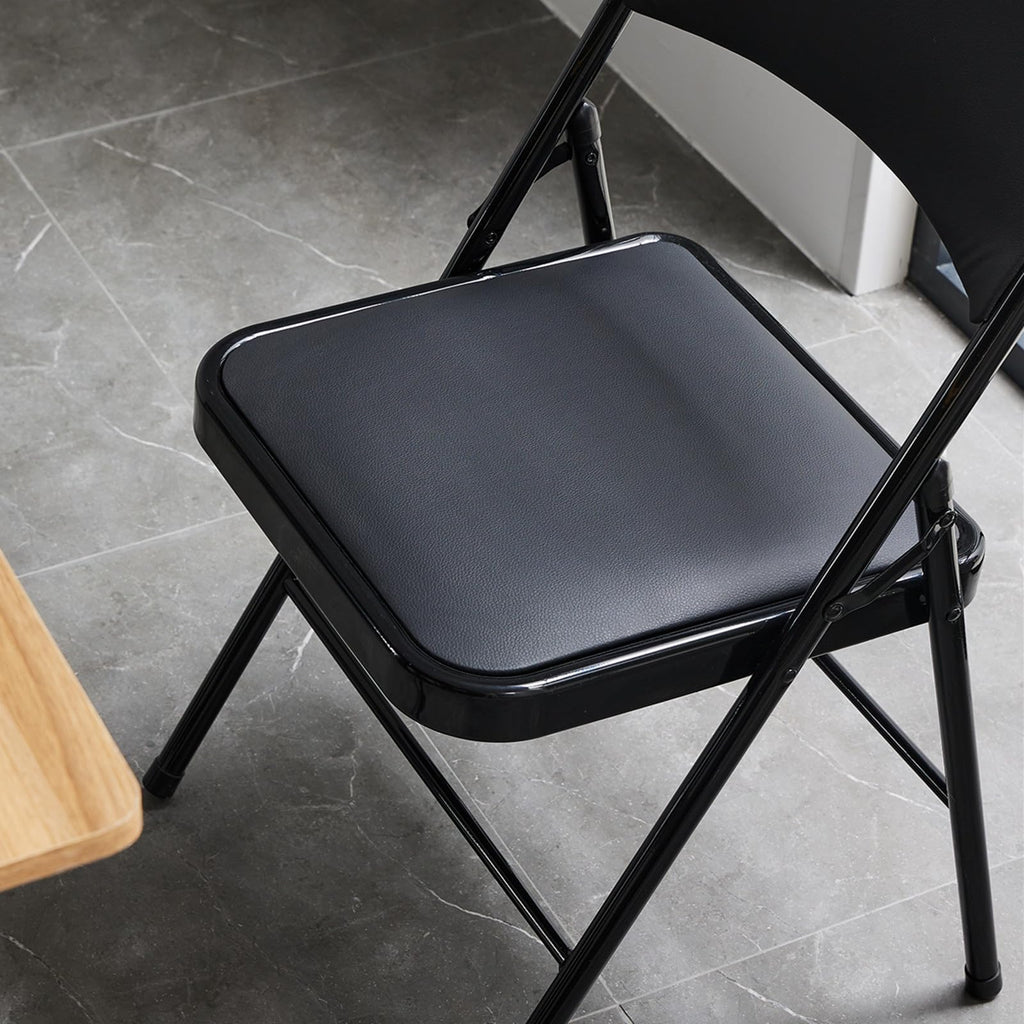 Black Folding Chairs with Padded Seats, 10 Pack R4580