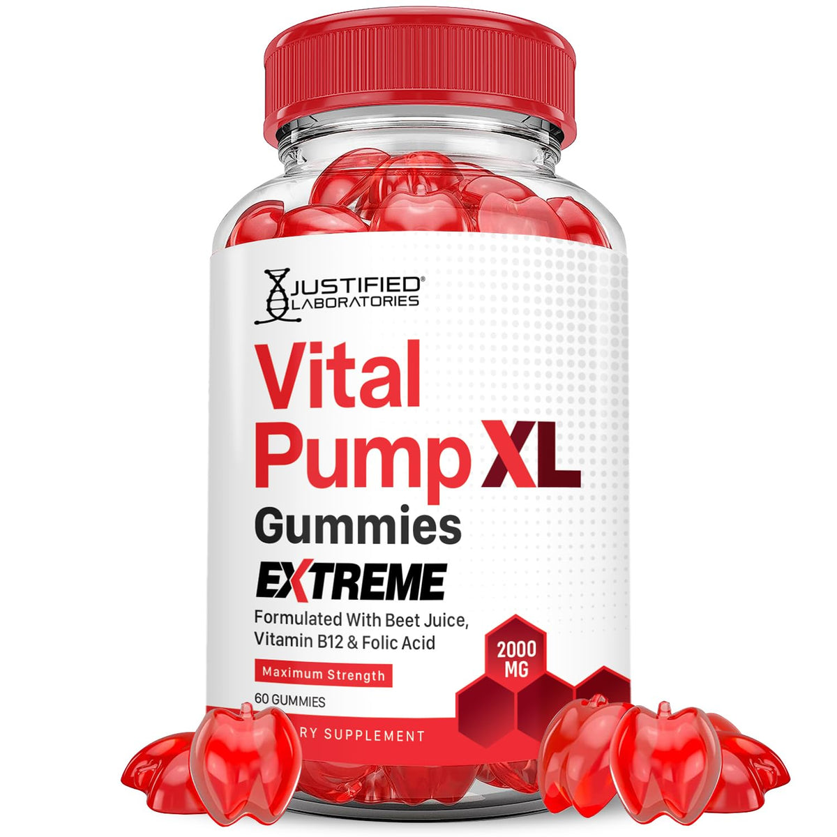 2000MG Beet Juice ACV Pomegranate B12 Vegan Non GMO Gummies R1632