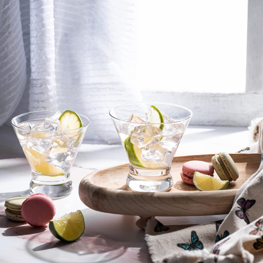 Set of 6 Stemless Martini Glasses 8 oz S385