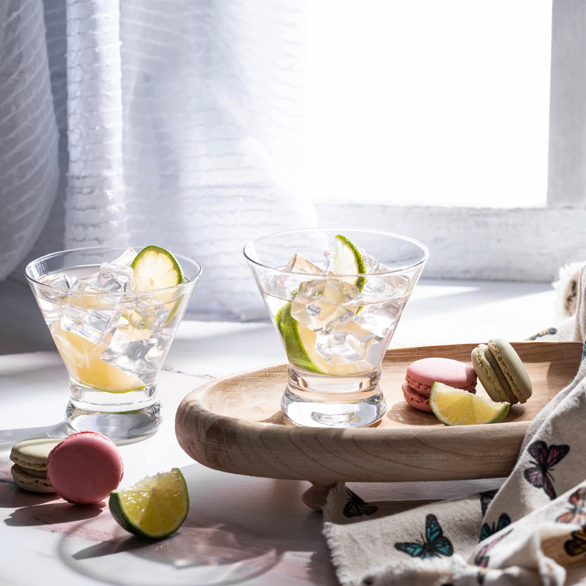 Set of 6 Stemless Martini Glasses 8 oz S385