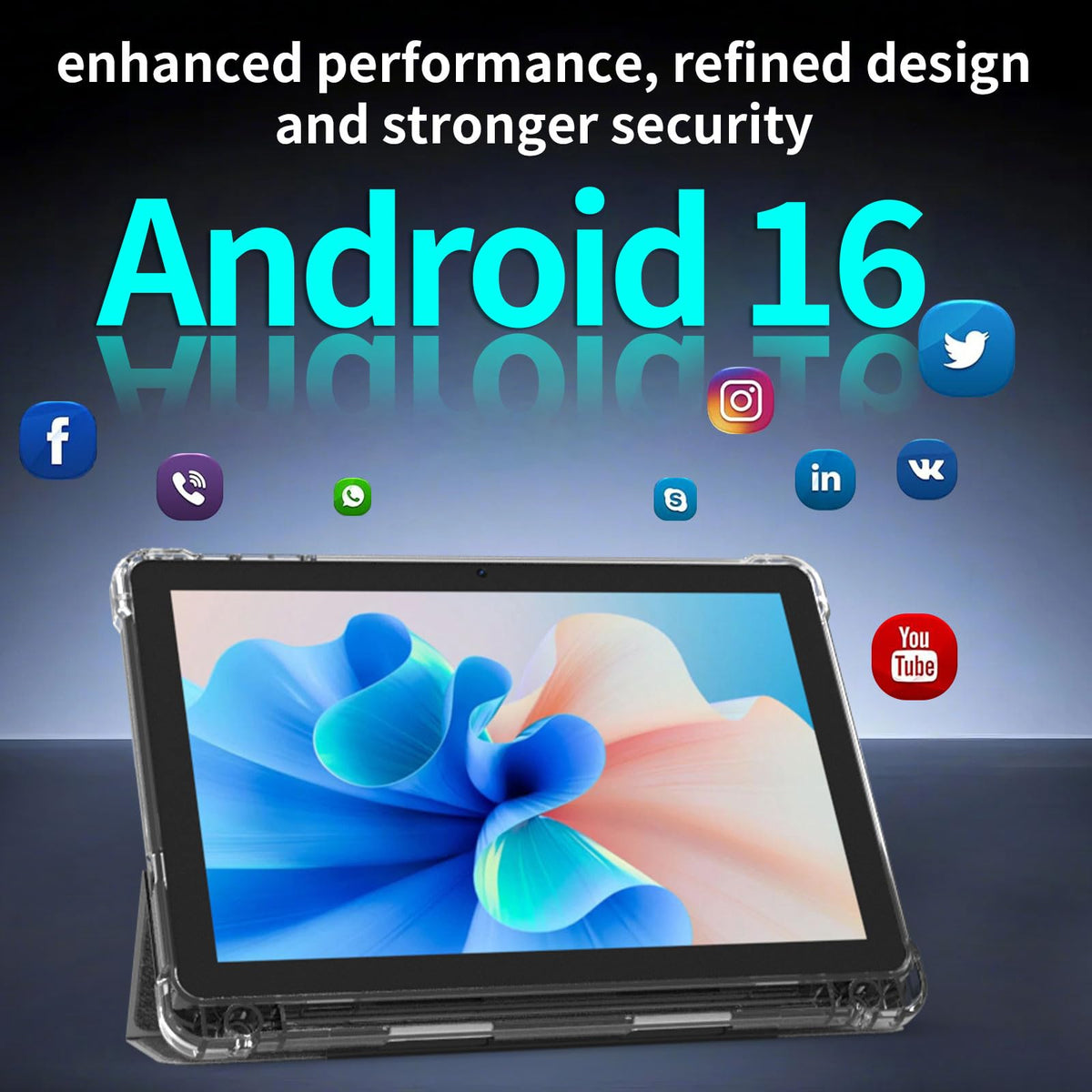 10 inch Tablet 20GB RAM 128GB ROM Octa-Core with Case and Stylus Black D6695