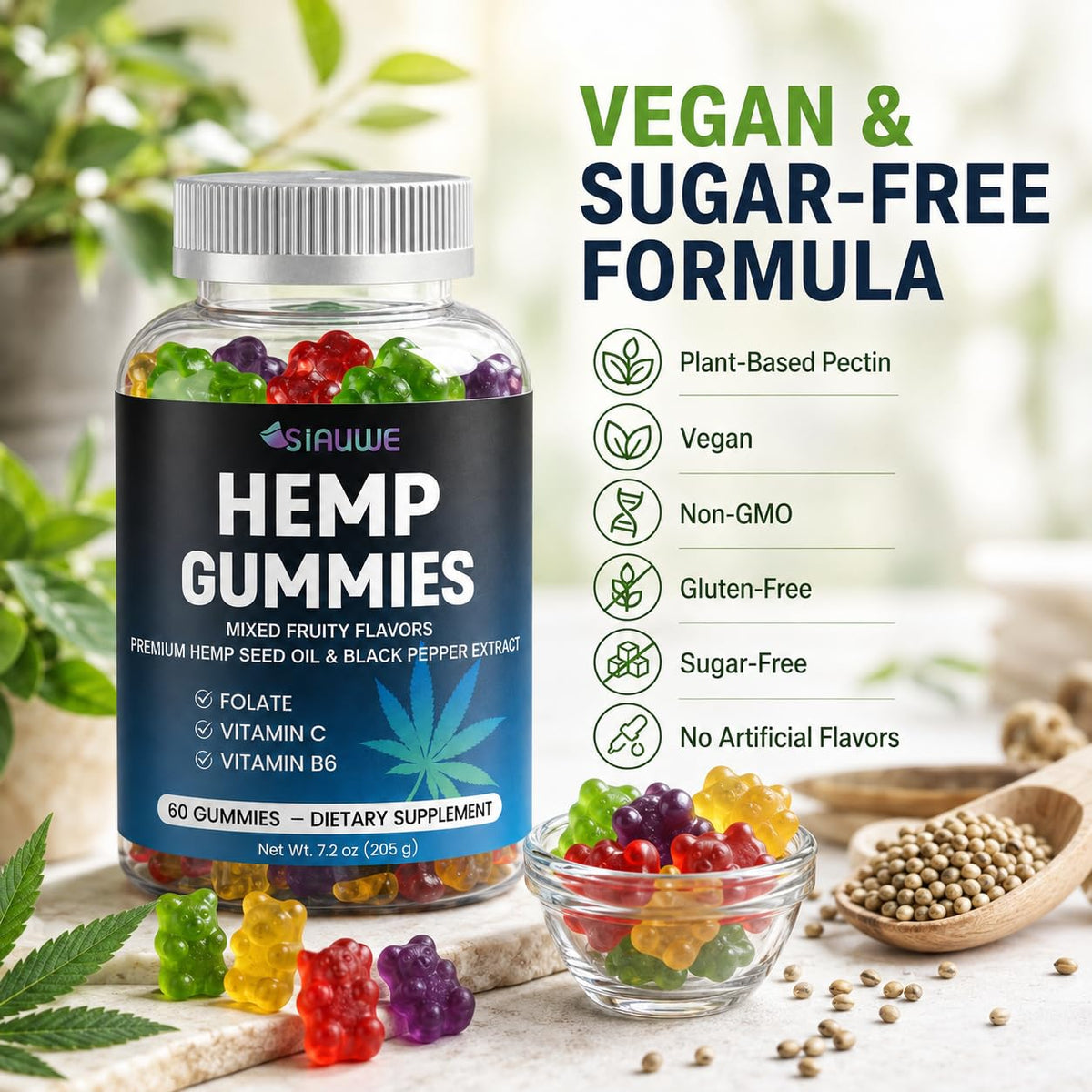 Sugar Free Hemp Gummies 60 Count Y26653