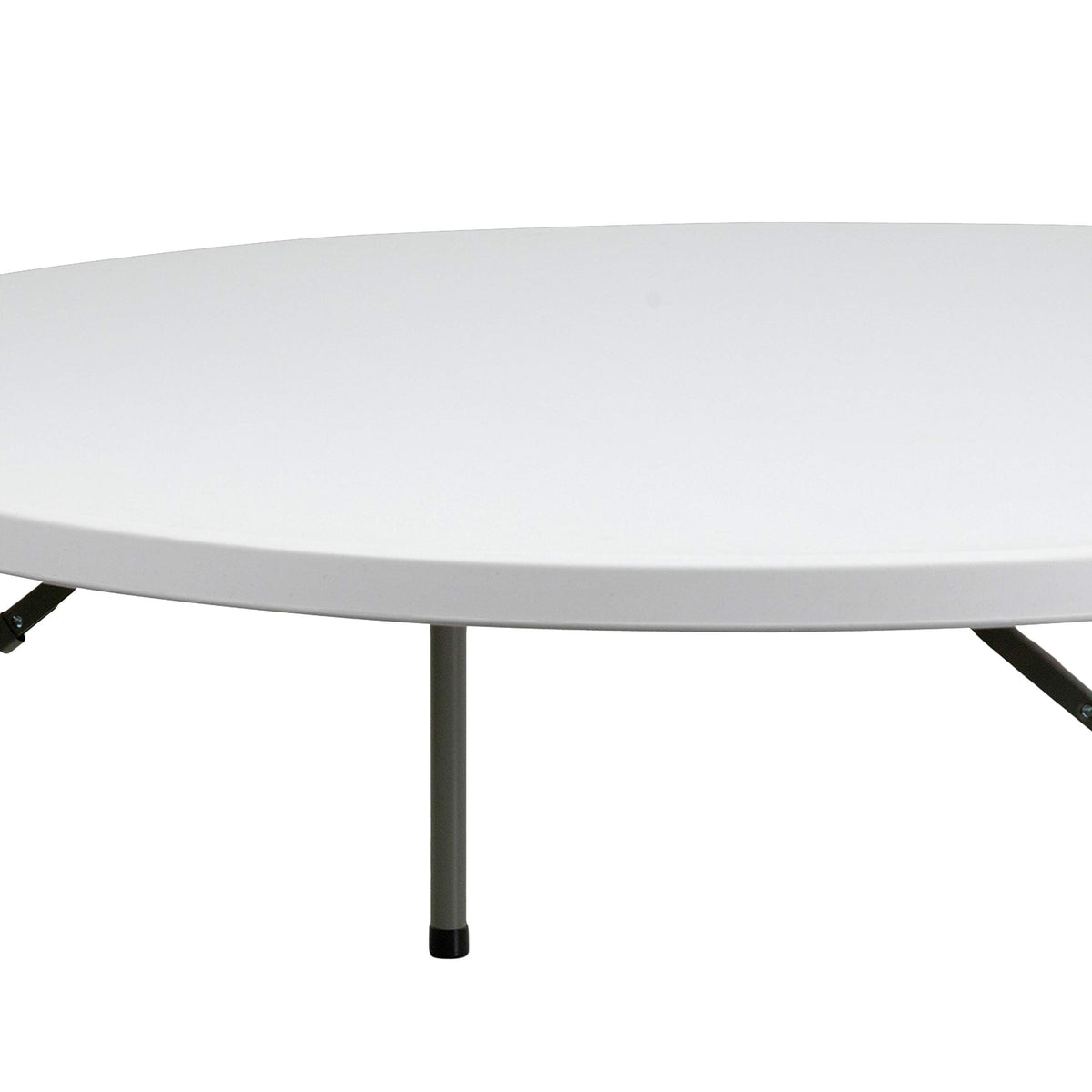 6-Foot Round Granite White Plastic Folding Table E39461